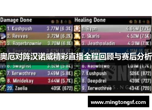 奥厄对阵汉诺威精彩直播全程回顾与赛后分析